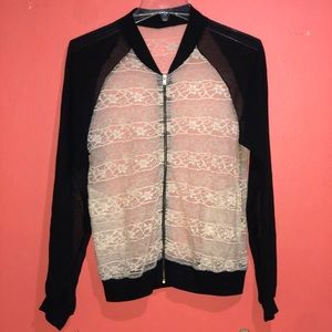 Lace Bomber Jacket